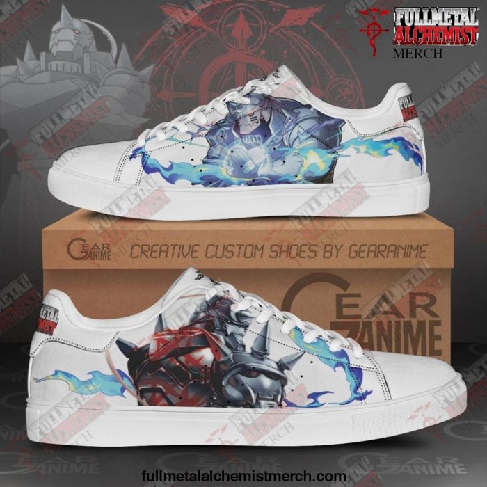 Alphonse Elric Skate Shoes Fullmetal Alchemist Custom Anime Shoes PN10 Men / US6 Official Anime Blanket Merch