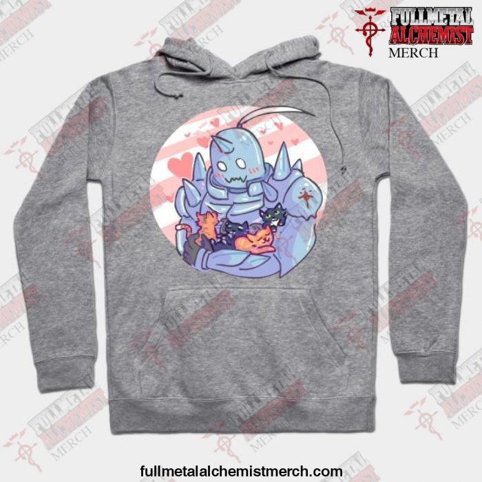 Fullmetal Alphonse And Kittens Hoodie Gray / S