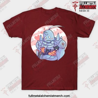 Fullmetal Alphonse And Kittens T-Shirt Red / S