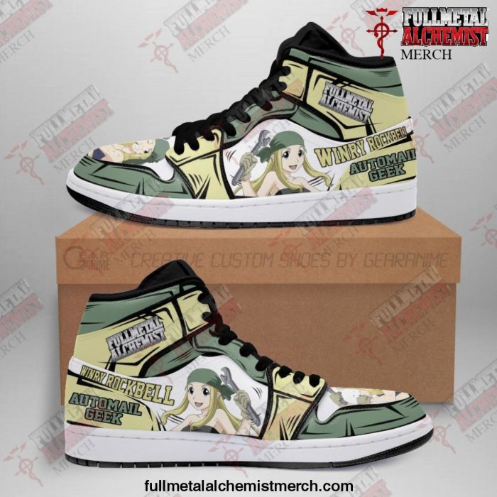 Winry Rockbell Fullmetal Alchemist Sneakers Anime Custom Shoes Men / US6.5 Official Anime Blanket Merch