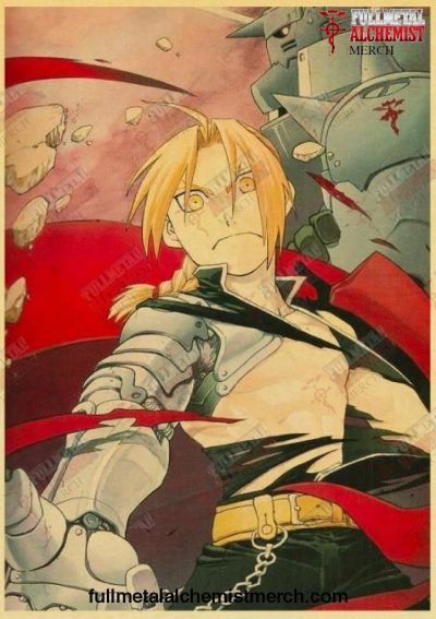 Fullmetal Alchemist Edward Elric Vintage Kraft Poster Tp202