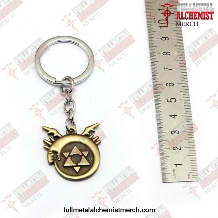 Fullmetal Alchemist Keychain Homunculus Circle Key Ring Cross Gold