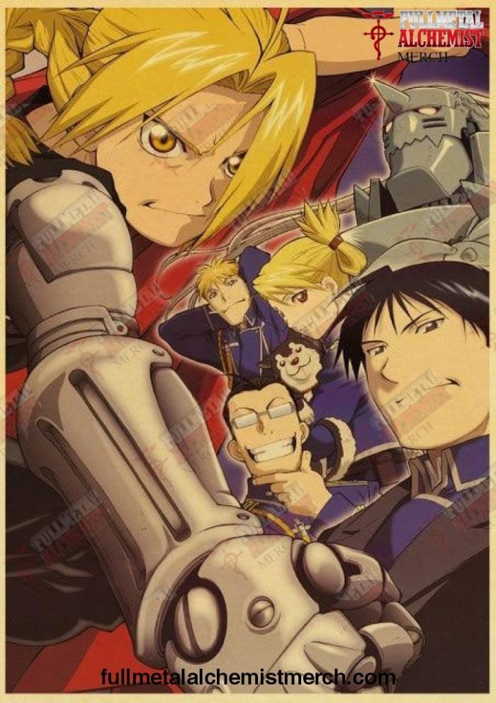 Fullmetal Alchemist Team Vintage Kraft Paper Poster