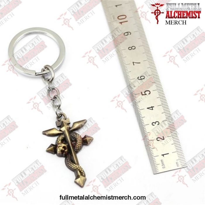 Fullmetal Edward Alchemist Logo Snake Keychain Bronze