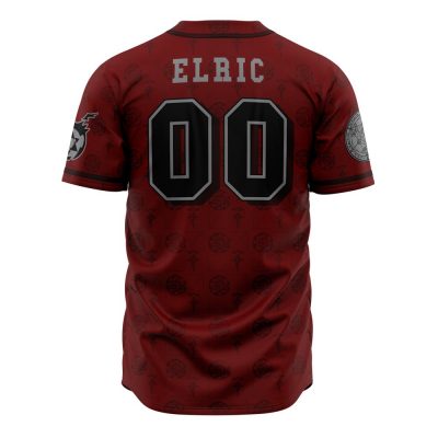 Alchemists Elric FA AOP Baseball Jersey BACK Mockup - Fullmetal Alchemist Merch