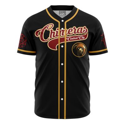 Central City Chimeras FMA AOP Baseball Jersey AOP Baseball Jersey FRONT Mockup - Fullmetal Alchemist Merch