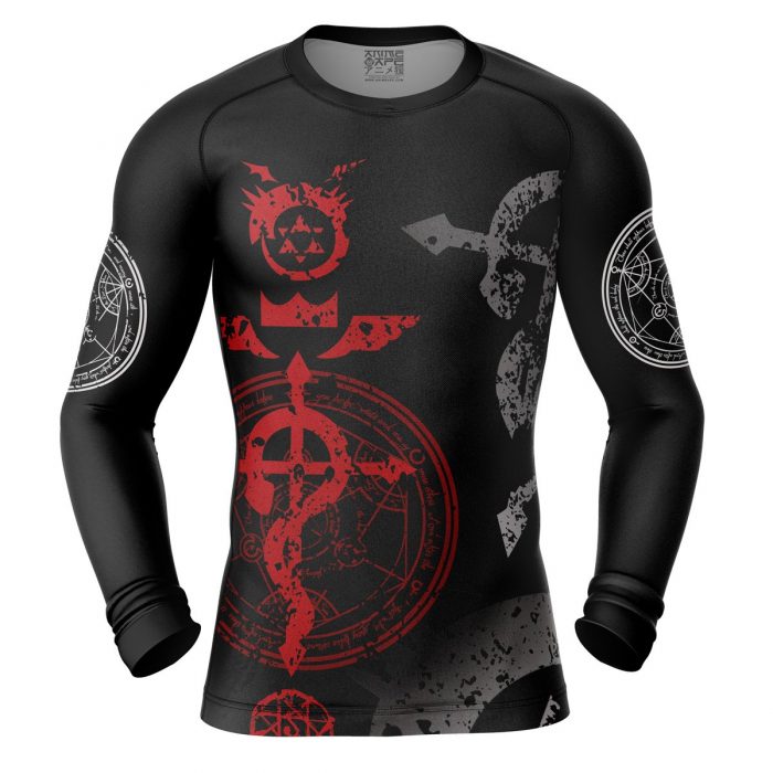 Full metal alchemist Compression Shirt Rash Guard front 1 - Fullmetal Alchemist Merch