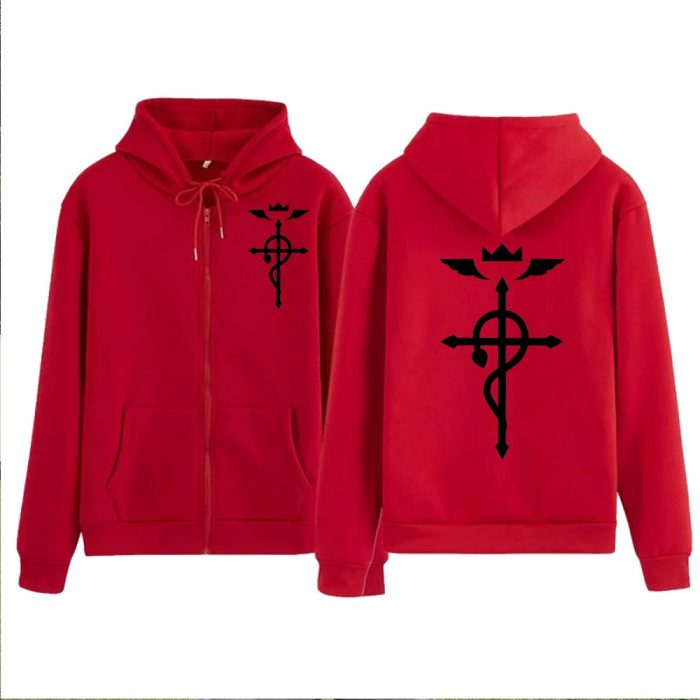 Japanese Anime Fullmetal Alchemist Edward Elric Cosplay Oversized Coat Zipper Hoodie Loog Sleeve Gift Men Women 1 - Fullmetal Alchemist Merch