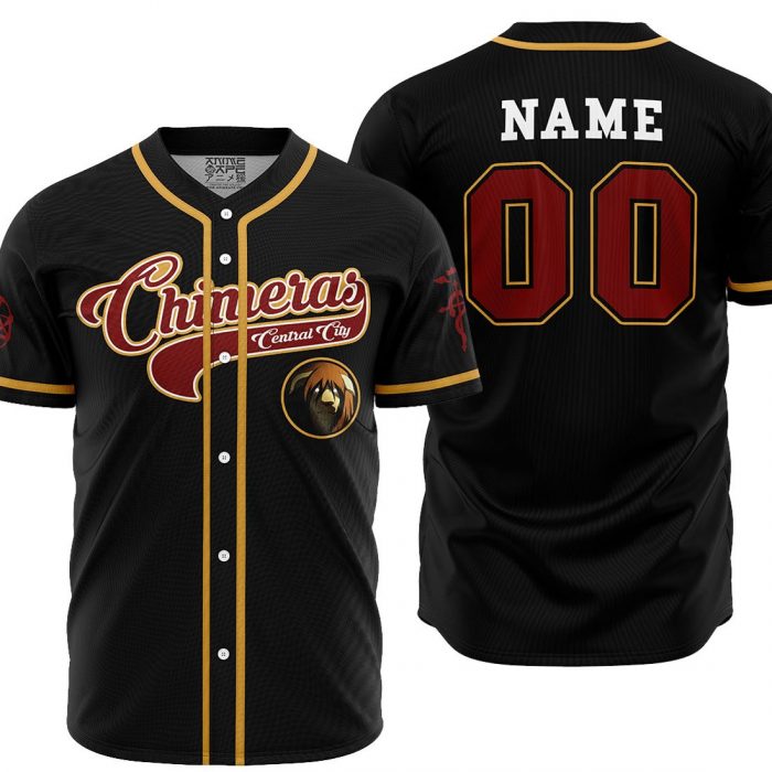 Personalized Central City Chimeras AOP Baseball Jersey MAIN Mockup - Fullmetal Alchemist Merch