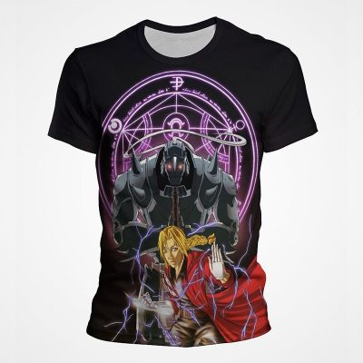 Summer Fullmetal Alchemist T Shirts Anime 3D Print Streetwear Boy Girl Casual Fashion Oversized T Shirt 2 - Fullmetal Alchemist Merch