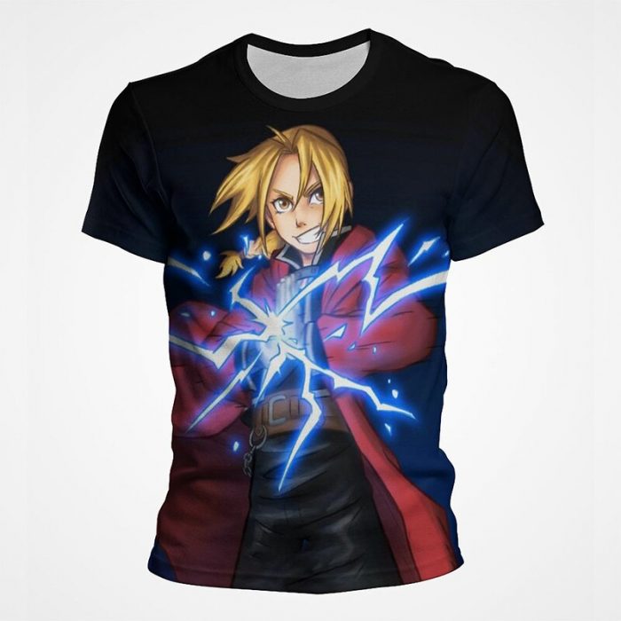 Summer Fullmetal Alchemist T Shirts Anime 3D Print Streetwear Boy Girl Casual Fashion Oversized T Shirt 5 - Fullmetal Alchemist Merch