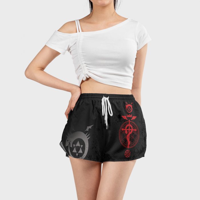 Womens Board Shorts human mockup pose 24 - Fullmetal Alchemist Merch