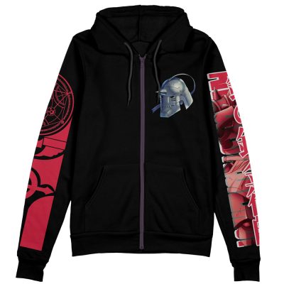 al Zip Hoodie Front Mockup - Fullmetal Alchemist Merch